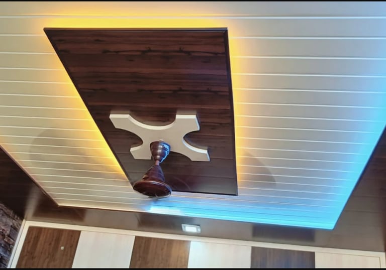 Upvc ceiling with a wooden finish