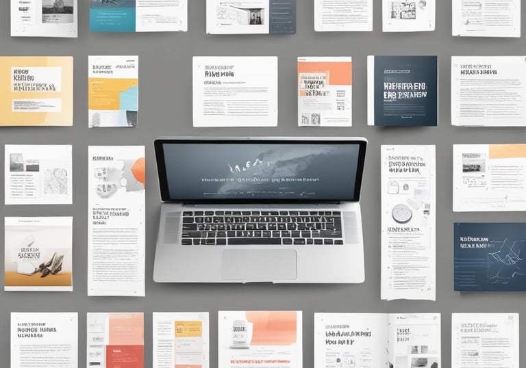 A close-up of hands typing on a keyboard with a coffee cup and notes nearby.