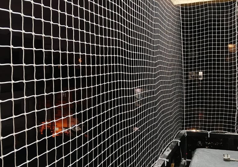 Modern pigeon net design for balcony protection in Malabar Hill