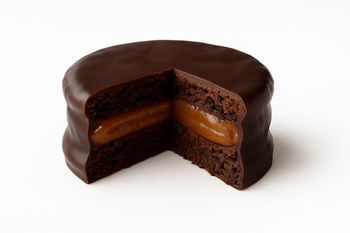 Alfajor Ébano clasico cortado