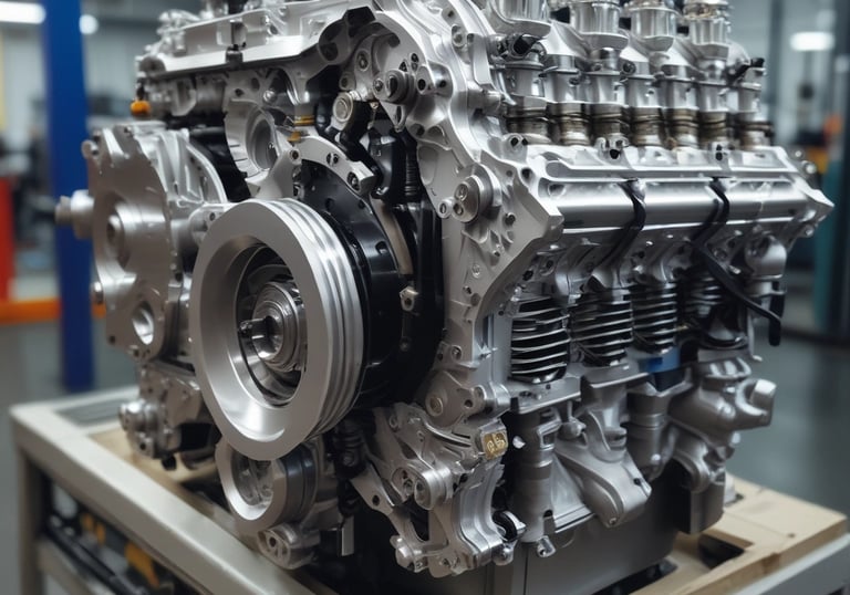 A sleek automatic transmission displayed on a clean workbench with tools nearby.