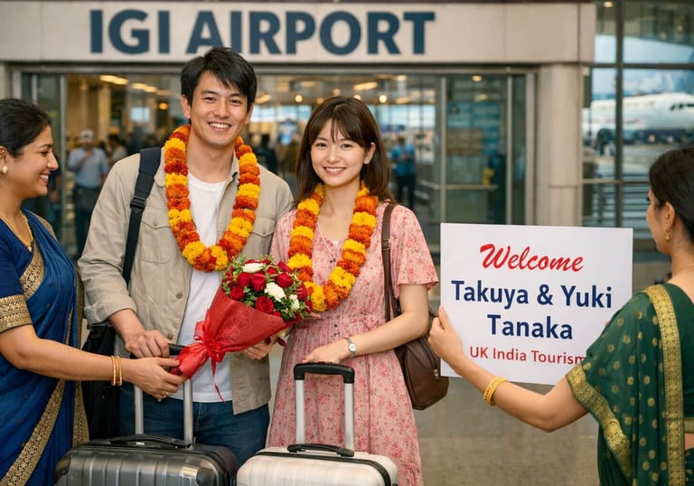 Guests are greeted at IGI Airport