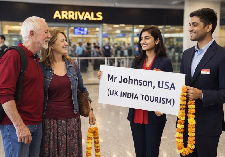 Welcoming customers at the airport