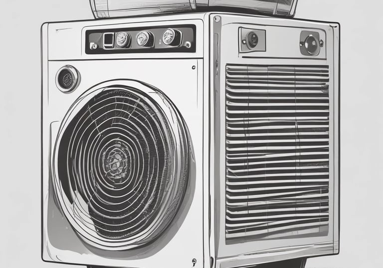 Technician carefully installing a modern heat pump unit on a residential building exterior.