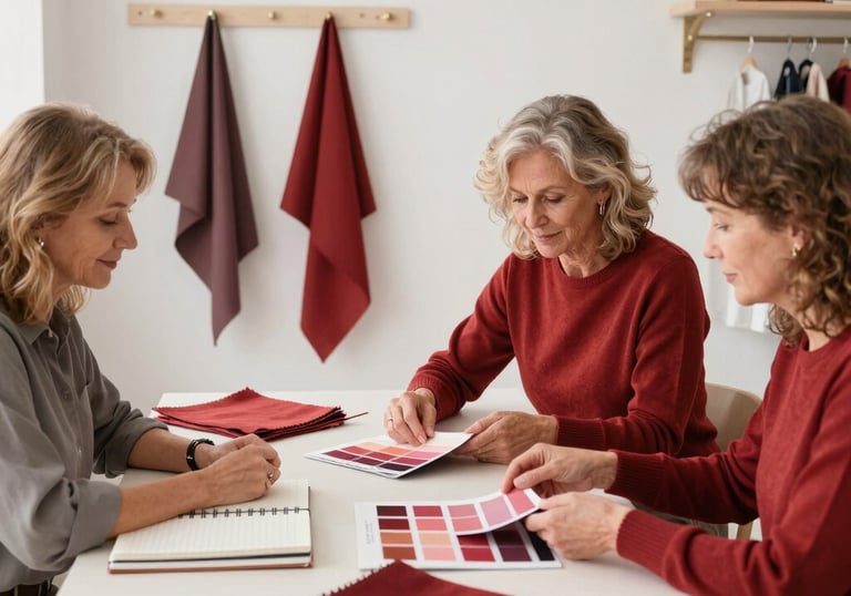 A cozy community event with people sharing ideas around a large table.