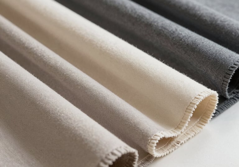 Display of richly embroidered abayas and mukhawar hanging in a serene boutique setting.