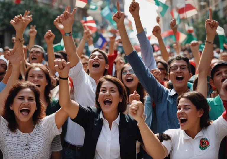 A creative team brainstorming ideas around a table with campaign materials.
