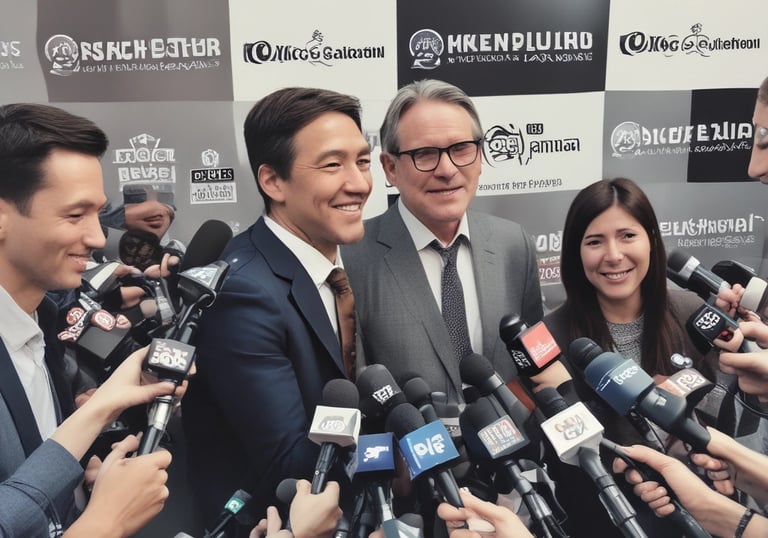 A professional presenting a strategic communication plan on a digital screen.