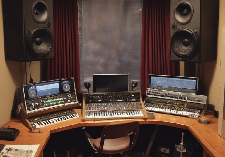 A vibrant stage scene bathed in blue and white lights featuring a confident singer mid-performance.