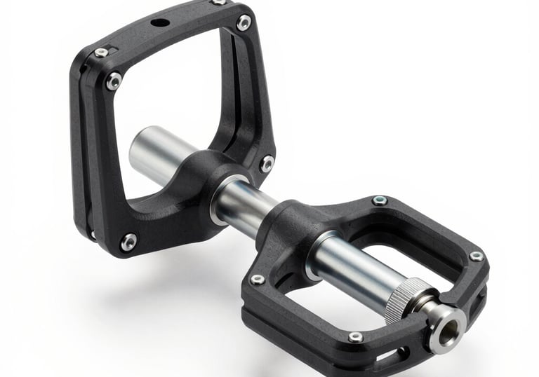 Close-up of precision nylon pellets on a production line conveying system.