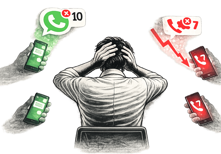 Empresa perdiendo ventas por WhatsApp y llamadas no atendidas