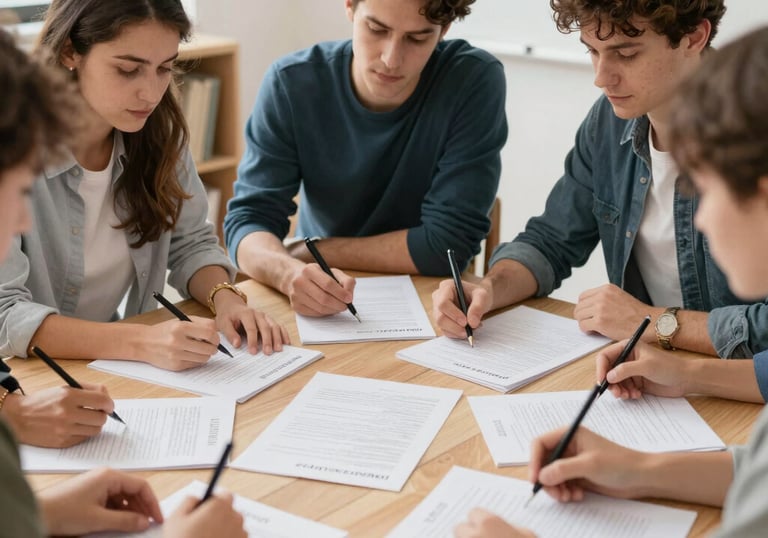 A calm workspace with renewable energy posters and safety equipment visible.