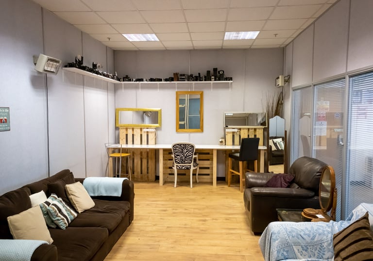 The green room located in the White room at Atlas Studios.