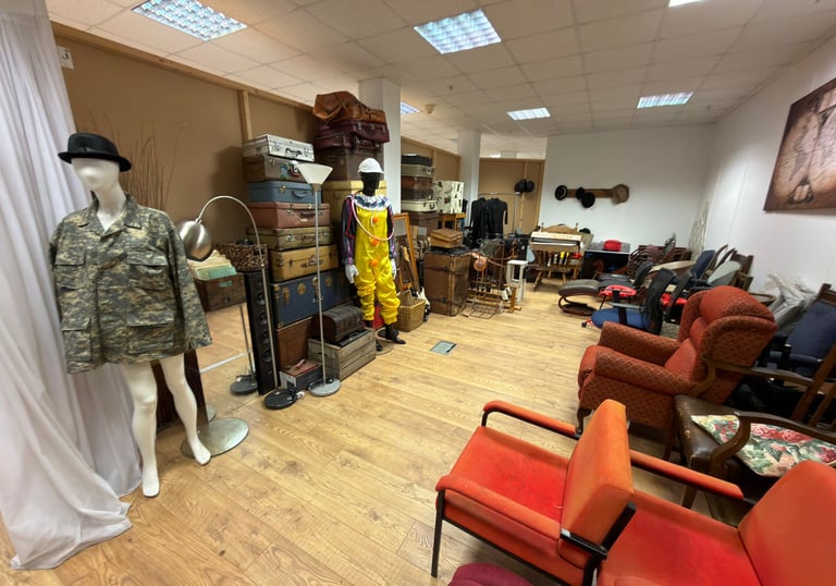 The prop room located in the White Room in Atlas Studios