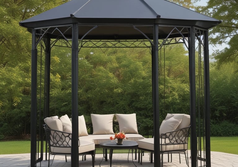 Decorative wrought iron railing on a balcony overlooking a mountain valley.