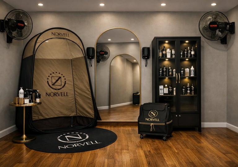BTan LLC, private spray tan studio in Lexington, KY with Norvell equipment