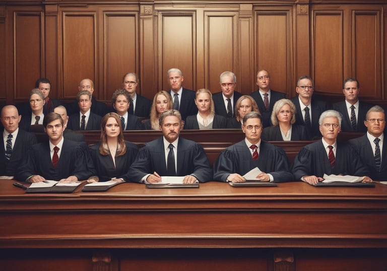 A confident attorney shaking hands with a hiring manager in a modern office.