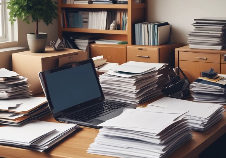 Friendly real estate consultant offering guidance to clients inside an office.