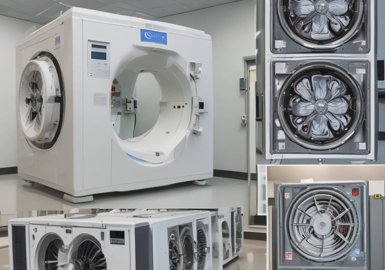 Technicians installing a state-of-the-art MRI machine in a hospital room.