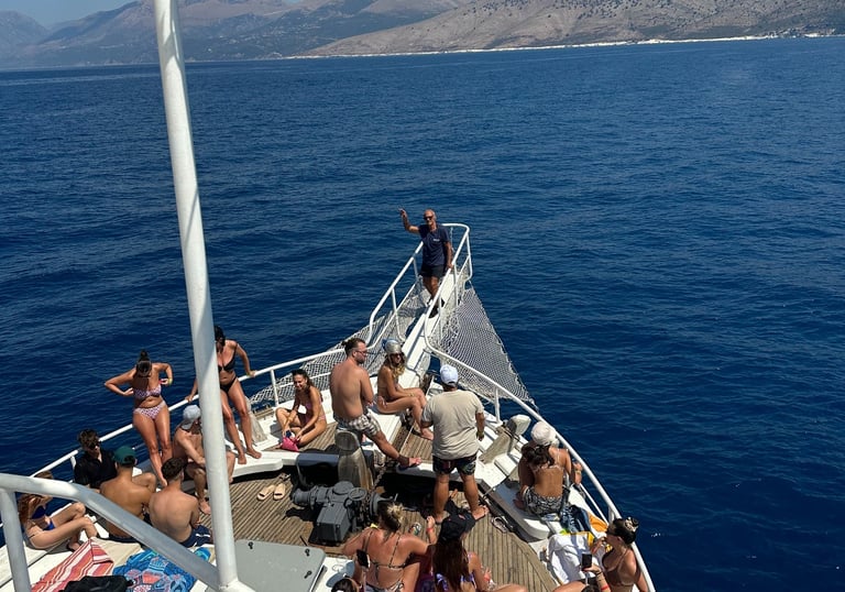 Krorez beach Albania from boat