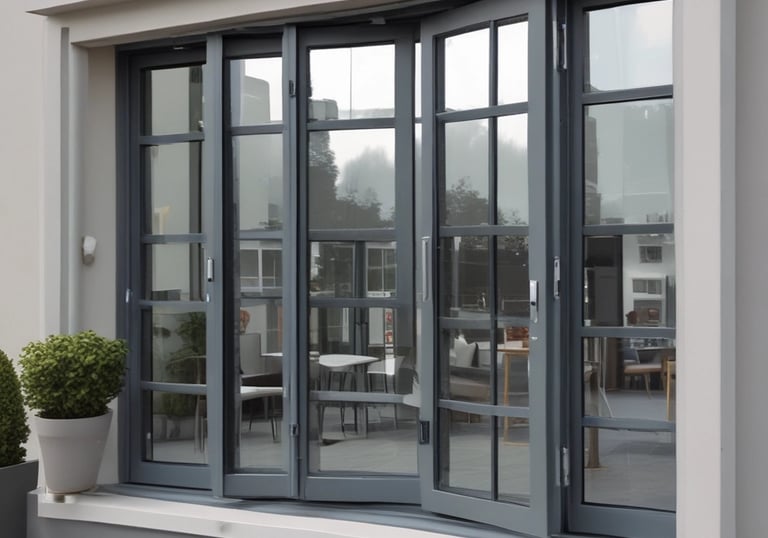 Close-up of custom aluminum and wood joinery work inside a modern home.