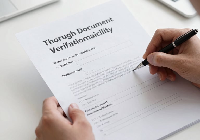 A detailed profile document being reviewed on a desk with Indian cultural elements.
