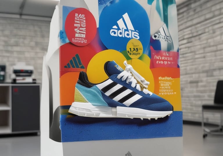 Durable advertising banner displayed outdoors on a busy street.