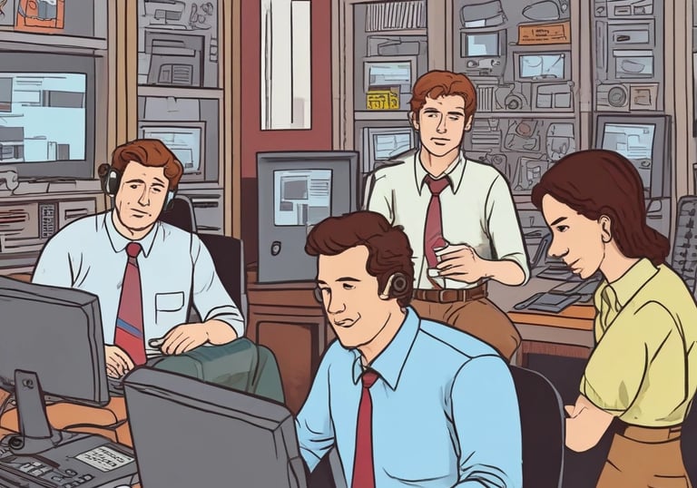 Customer service representative assisting a client over the phone with a warm smile.