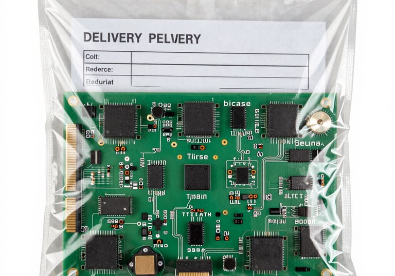 A well-packed shipping box with anti-static bubble wrap and rigid cardboard inside.