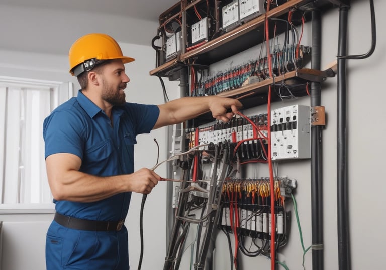 Skilled workers preparing a garden area for landscaping and terrace installation.