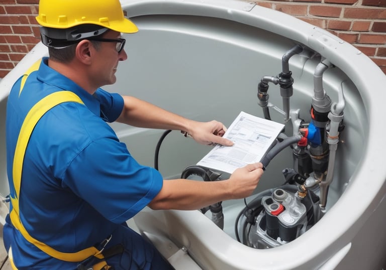 Smiling technician with tools ready to provide doorstep water service.