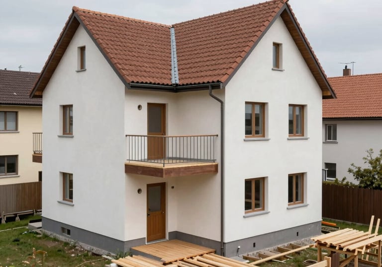Modern living room renovation with fresh paint and new flooring.