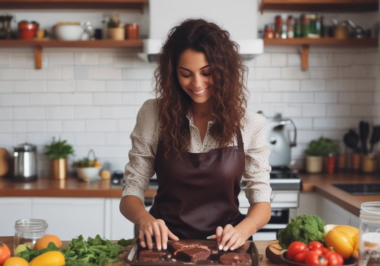 Close-up of a beautifully plated healthy dessert with fresh berries and mint leaves.