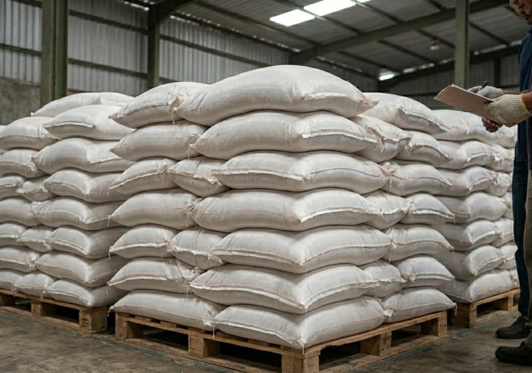 Rice husk warehouse storage and bulk inquiry preparation