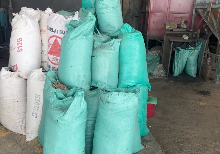 bagged rice husk ash for construction