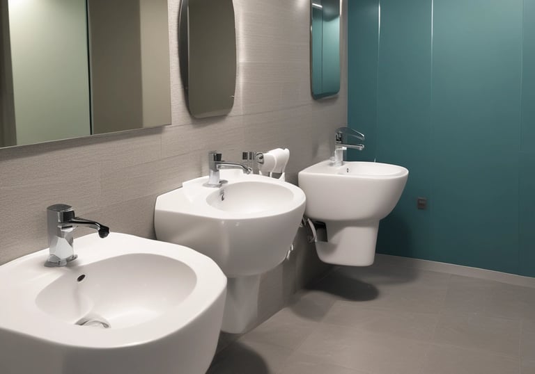 Professional cleaner carefully polishing a wooden floor in a stylish office space.