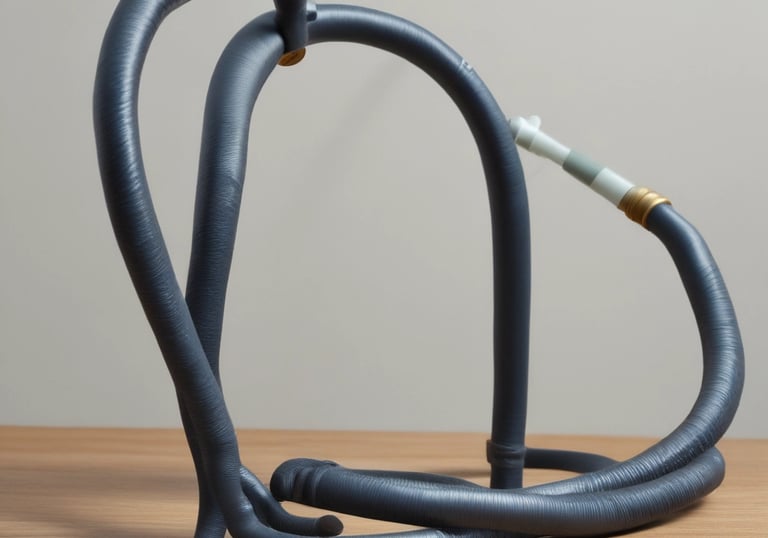 Technician inspecting hydraulic fittings with precision tools in a factory.