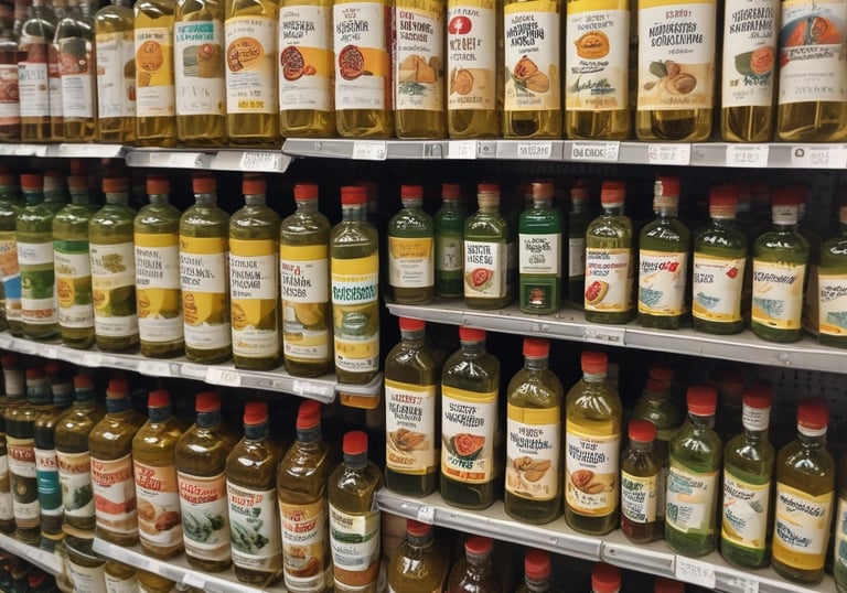 Elegant packaging samples showcasing white-label options for rice and oils.