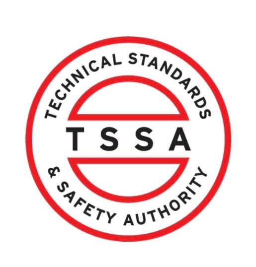 Official Technical Standards and Safety Authority (TSSA) circular logo in red and black.