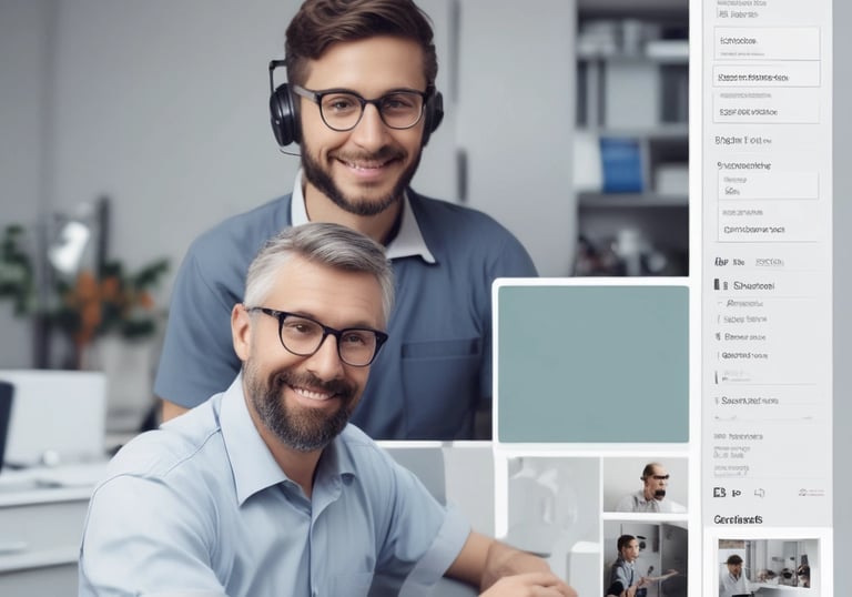 A sleek digital interface showcasing vibrant purple and blue gradients with smooth animations.