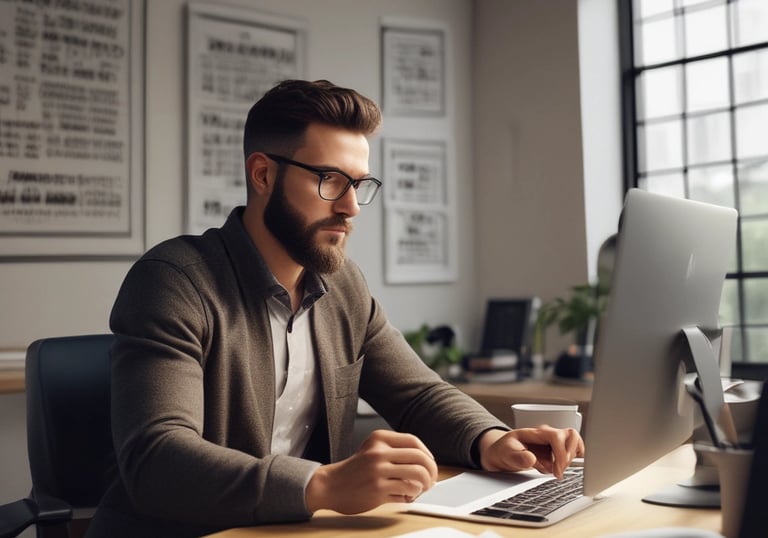 A sleek digital interface showcasing vibrant purple and blue gradients with smooth animations.