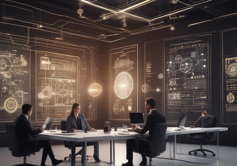 Close-up of hands programming AI chatbot interfaces on a tablet.