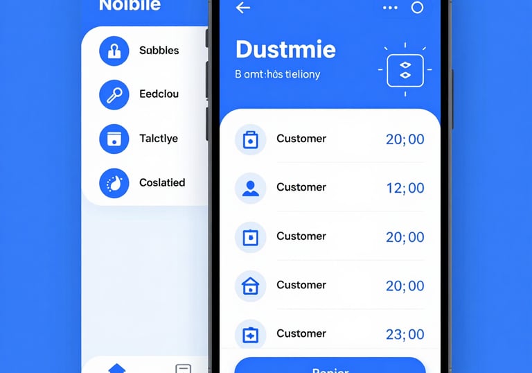 Multiple smartphone screens displaying a mobile health and fitness app interface with data tracking features.