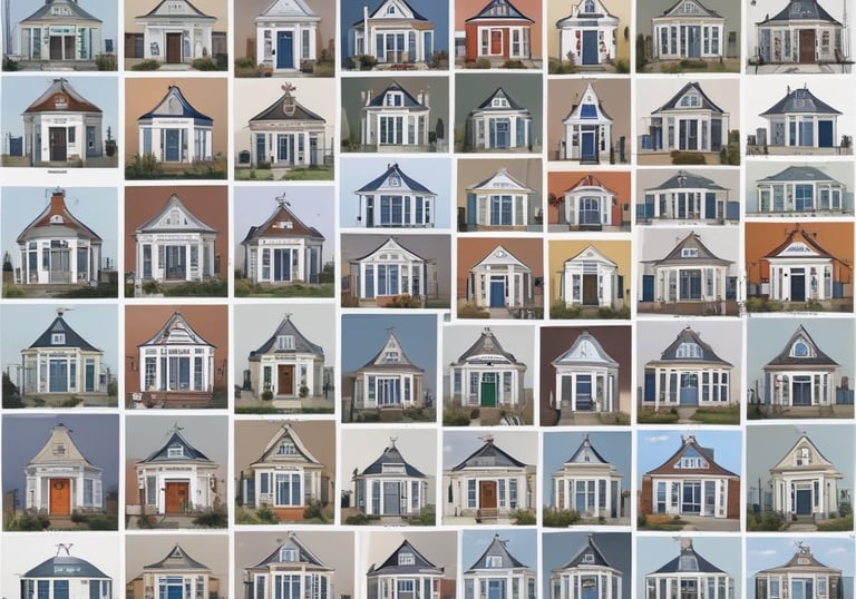 A vibrant London apartment building with 'For Rent' signs visible.