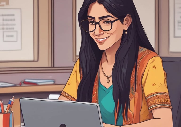 A student attentively solving quant problems during an online session.