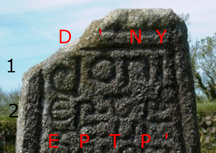 King Doniert's Stone lines 1 and 2