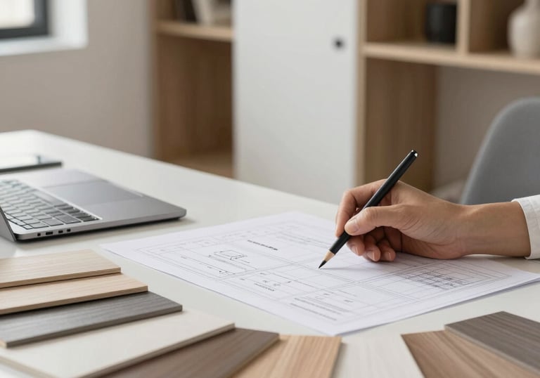 a man riding a skateboard down a street next to tall buildings