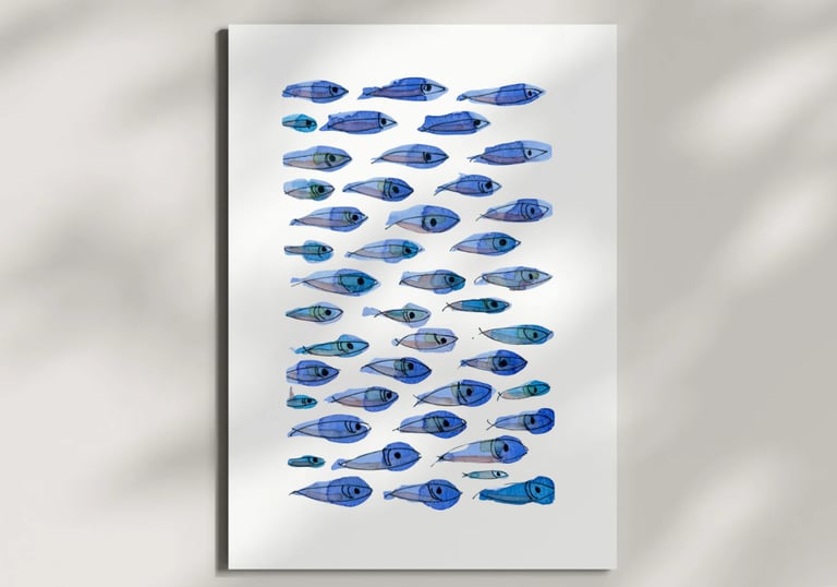 Watercolor painting by Chris Dias Koot. Marine Collection