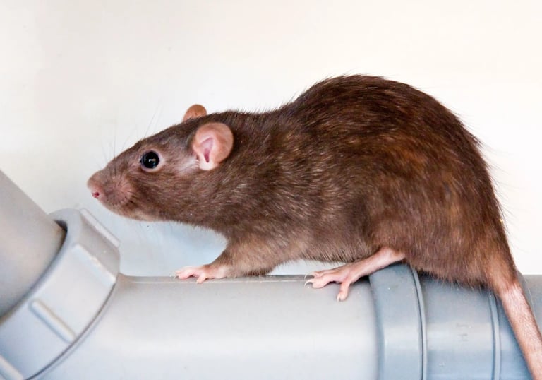 Rat on a pipe..