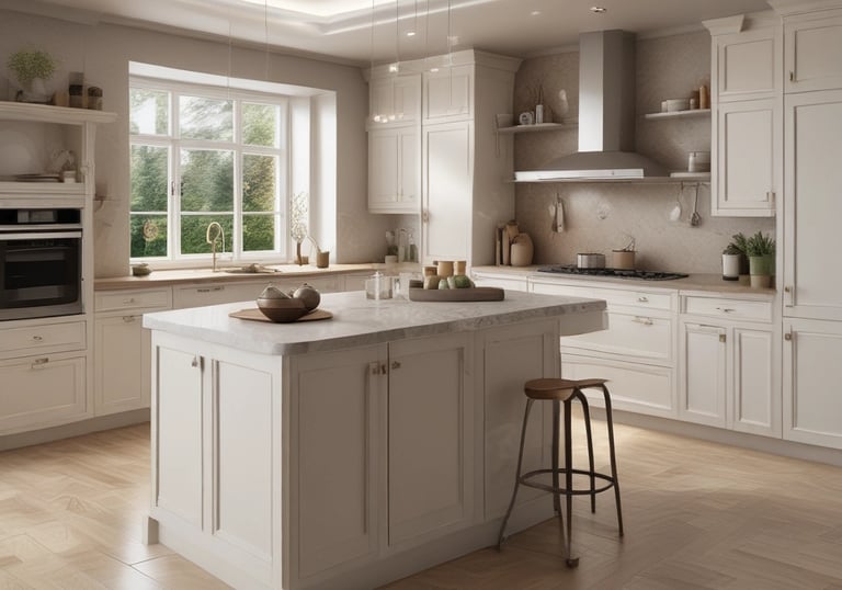 Experienced technician providing maintenance service on kitchen cabinetry.